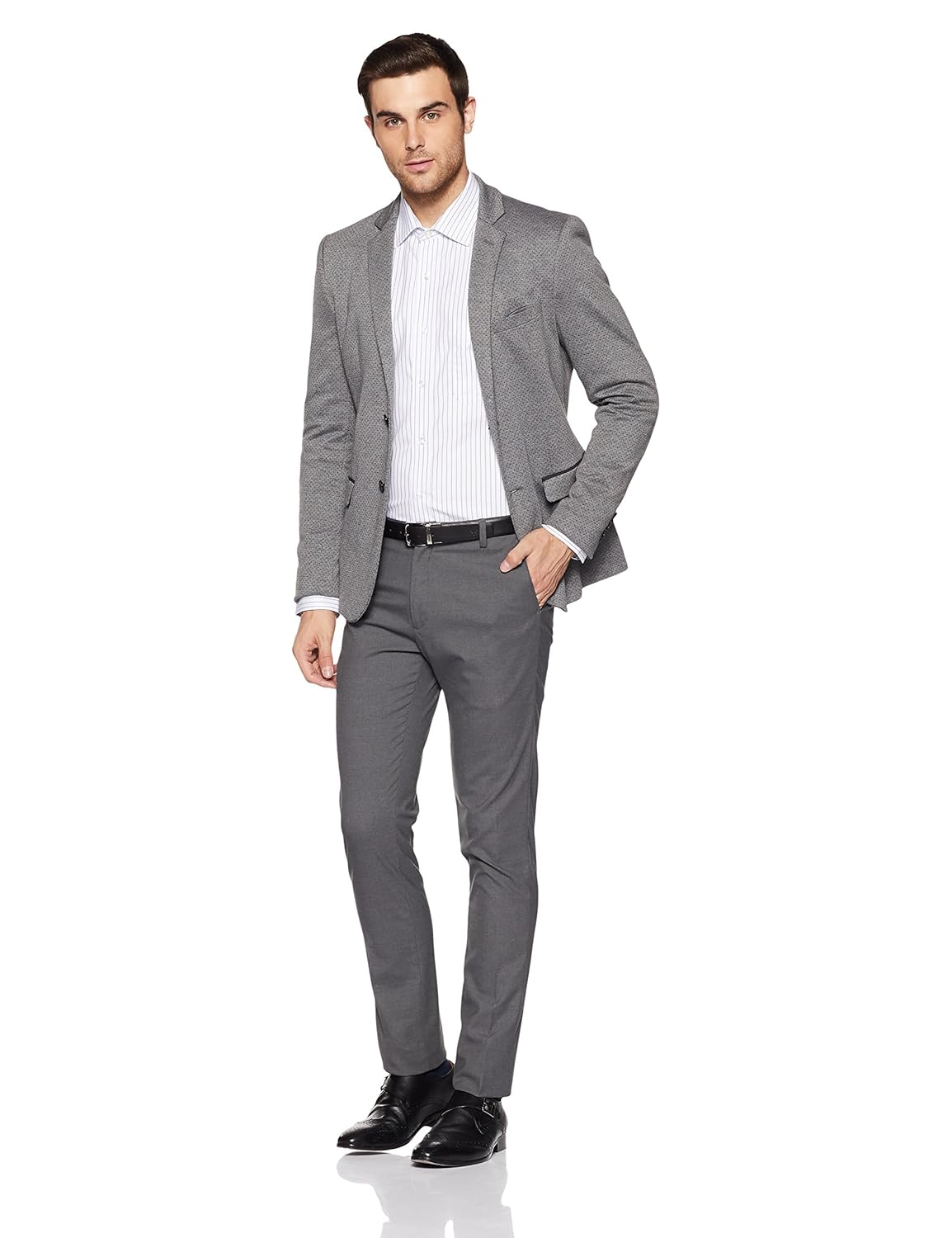 arrow men's striped regular fit formal shirt