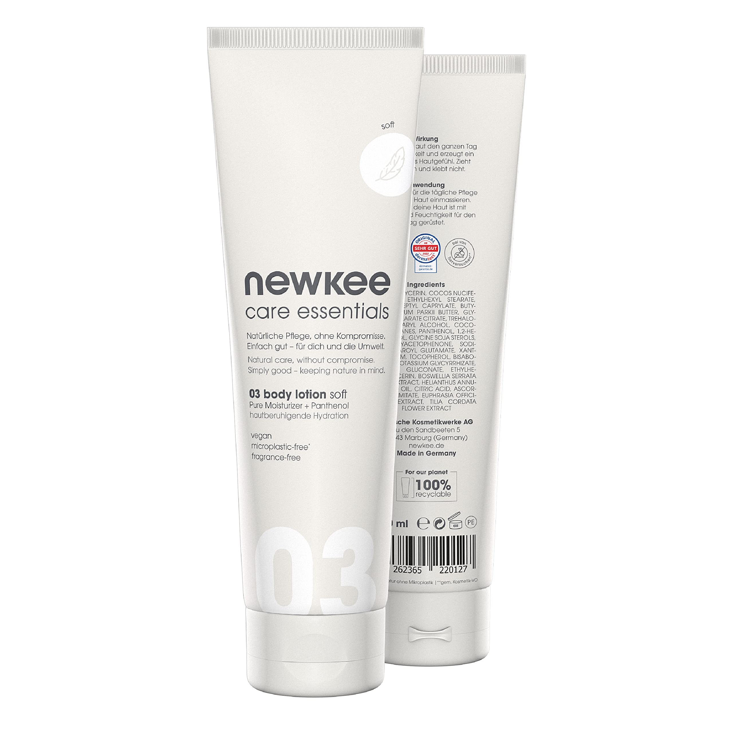 newkee Manuel Neuer and Angelique Kerber Body Lotion Gentle (150 ml) - Firming Body Care for Men and Women