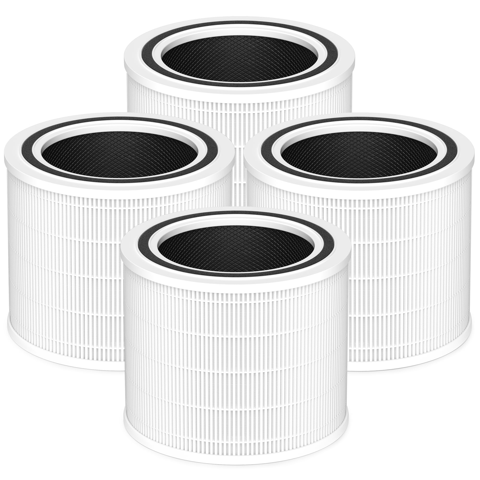 PETOX Core 200S Replacement Filter Compatible with LEVOIT Core 200S and Core 200S-P Smart WiFi Air Purifier, 3-in-1 Grade Main Filter, Core 200S-RF, White, 4 Pack