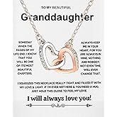 Granddaughter Necklace Granddaughter Gifts From Grandma Grandpa To My Granddaughter Necklace Christmas Graduation Birthday Gifts With Message Card & LED Box