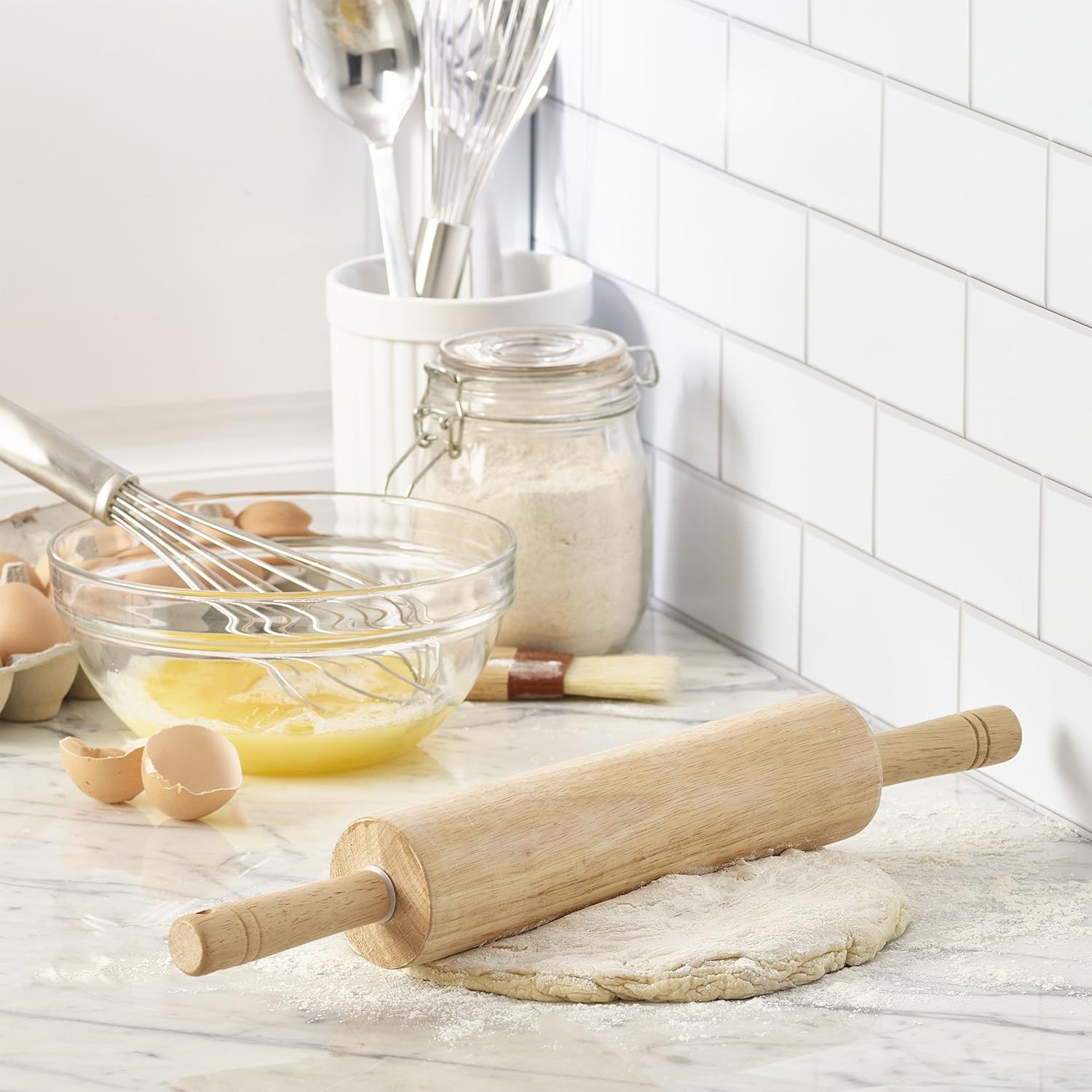 Farberware Classic Wood Rolling Pin, 17.75-Inch, Natural: Kitchen & Dining