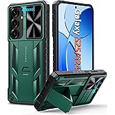 FNTCASE for Samsung Galaxy S25 Case: for Galaxy S24 Case Military Grade Drop Protection Cell Phone Cover with Kickstand & Slide | Heavy Duty Rugged Bumper Textured Protector (Green)