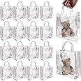 BadenBach 16 PCS Clear Gift Bags with Handle,7.87" x 7.87" x 3.15",Transparent Plastic Gift Wrap Bag Bulk Reusable Clear Party Favor Goodie Bags for Boutique Wedding Birthday Baby Shower Mother's Day