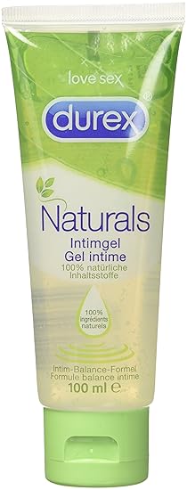 Durex Naturals Gleitgel, 100% natürliche Inhaltsstoffe, Intimgel, 100 ml