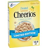 Cheerios Frosted Lemon Cereal, Gluten Free, Limited Edition, 10.9 oz | Refreshing Frosted Lemon Flavor, 22g Whole Grain per Serving, No Artificial Flavors or Colors, 10.9 oz