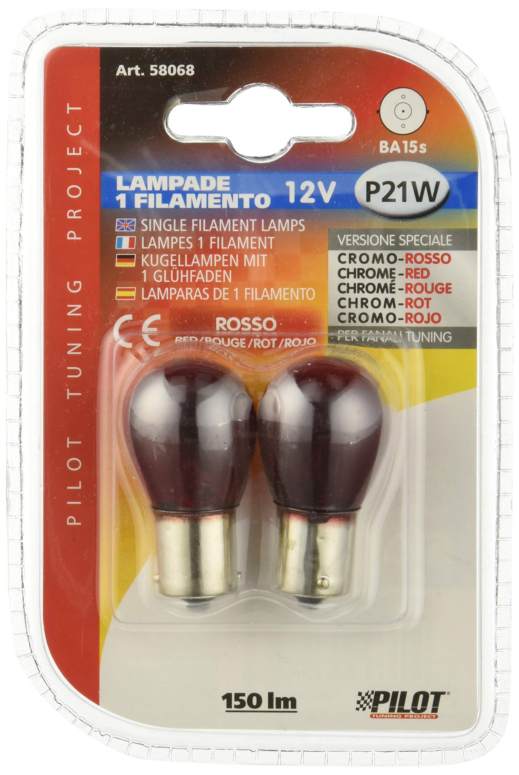 Lampa 58068 Lamp Chrome, Red