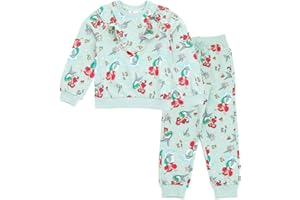 Disney Girls Fleece Sweatshirt and Jogger Pants Outfit Set Newborn to Big Kid Sizes (Newborn - 14-16)