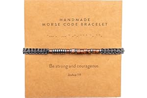 ARK & BAY Christian Morse Code Bracelet | Handmade Adjustable Custom Bible Verse Bracelets For Women & Men | Religious Faith Scripture | Catholic Beaded Jewelry Gift For Encouragement, Inspirational Hidden Message