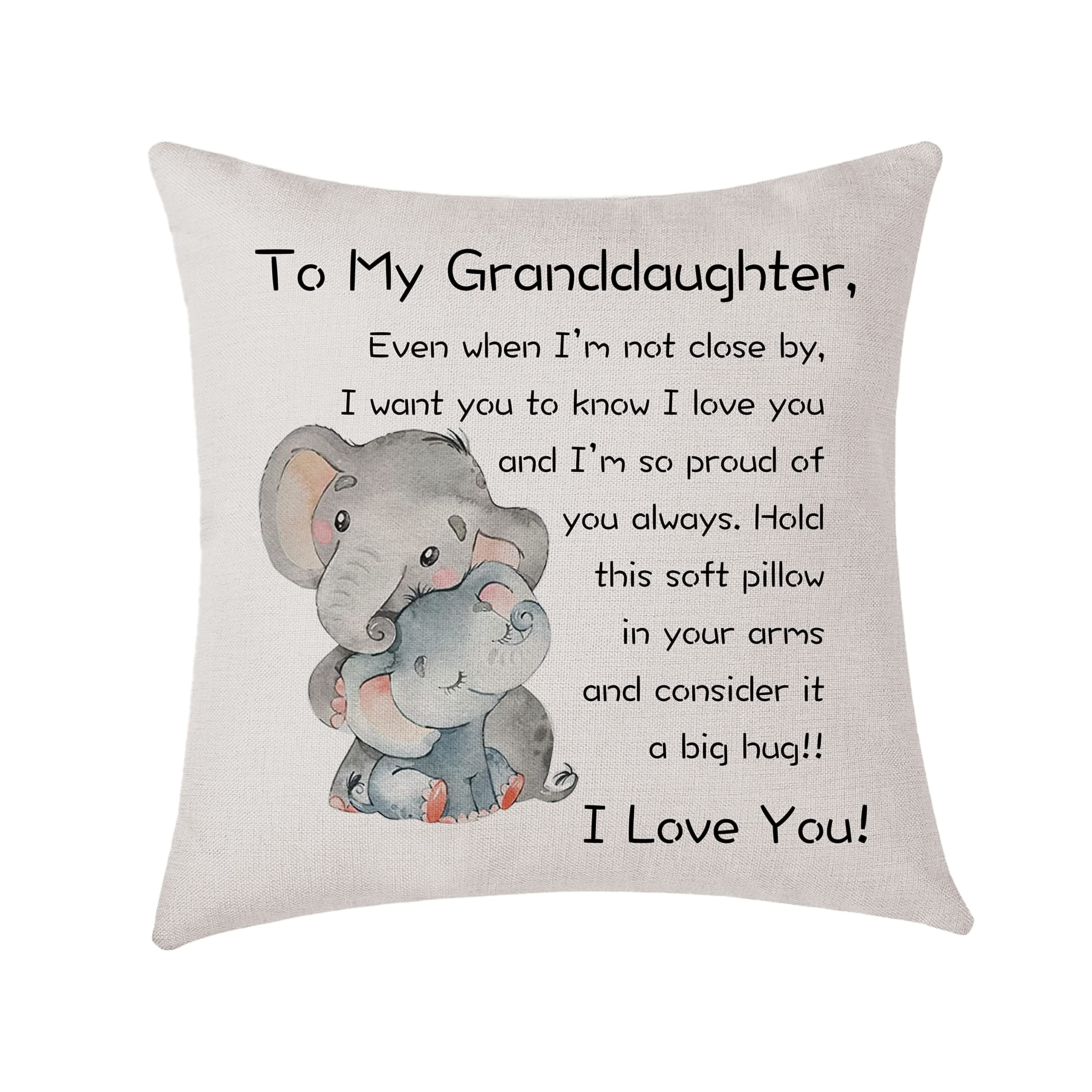 AMZKWY Granddaughter Grandpa Grandma Cushion Cover Throw Pillow Cover Gift To Granddaughter Birthday