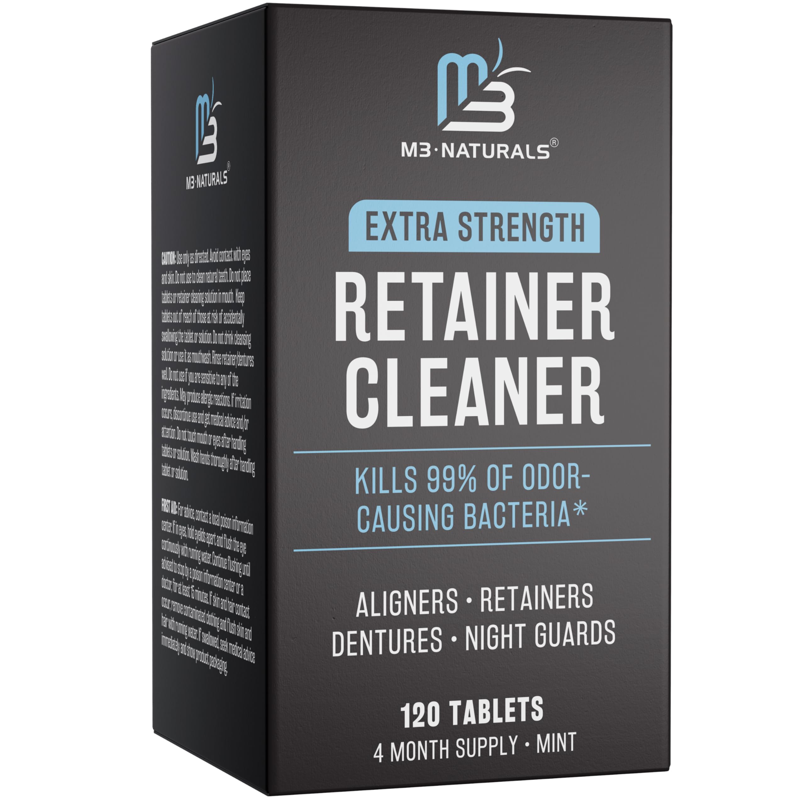 Retainer Cleaner Tablets, Denture Cleaner, Mint, 4 Month Supply by M3