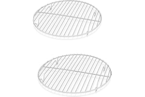 Herogo Round Cooling Rack for Cooking and Baking Set of 2, 9 Inch Stainless Steel Grill Steaming Rack Fit Stockpot Air Fryer 