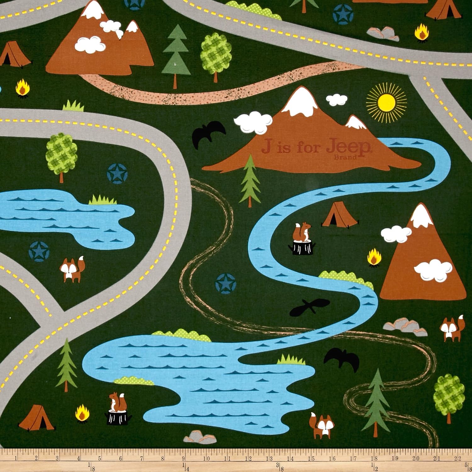 Amazon Com Christensen Wholesale Riley Blake J Is For Jeep Canvas Fabric Green