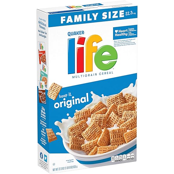 QUAKER LIFE ORIGINAL CEREAL, 22.3OZ BOX