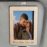 Drive Safe I Love You Visor Clip, Car Visor Photo Clip Stocking Stuffers, Car Accessories For Men, Women, Gifts for Boyfriends, Husband, Valentine Gifts For Dad, Papa Gift, Photo Frame Cars Decor
