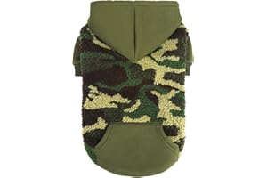 PUPTECK Dog Hoodie Puppy Sweatshirt Warm Dog Sweater Winter Clothes Cold Weather Coats for Small Medium Large Dogs, Camouflage, M