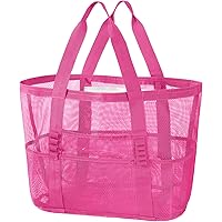 Amazon.com | KPX Mesh Beach Bag, Tote Bag for Women Large Foldable