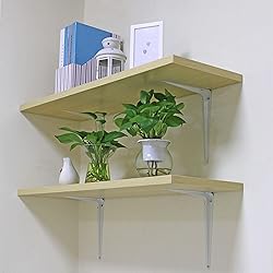 Shelf Brackets White 8 x 10 inch Pack of 10 Wall