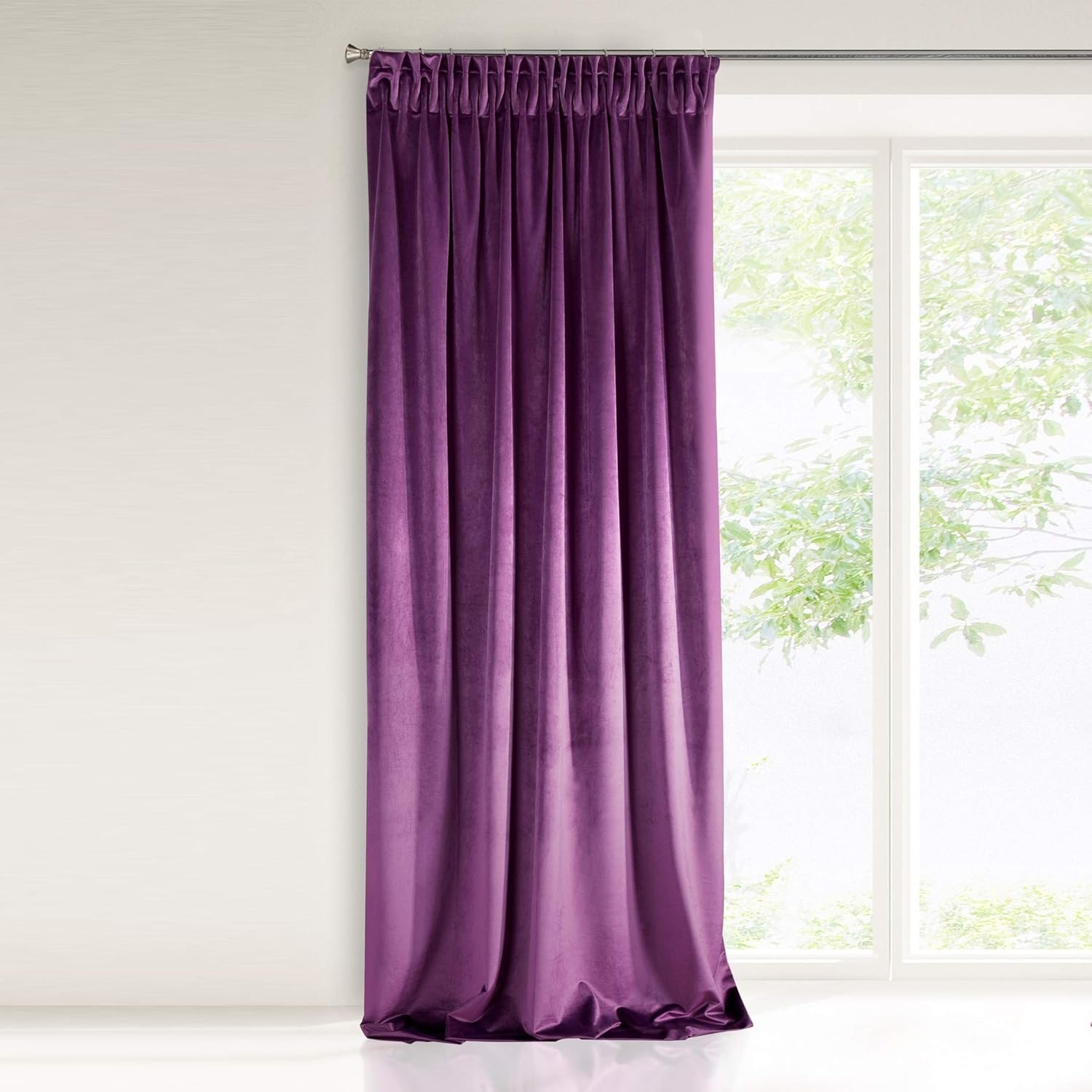 Eurofirany Samt Vorhänge Velvet Dunkelviolett Violett Kräuselband Edel ...