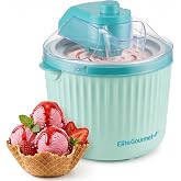 Elite Gourmet EIM1750 Self-Churning Electric 1Qt. Ice Cream Maker, Homemade Ice Cream, Gelato, Sorbet &amp; Frozen Yogurt in Under 20 Minutes, No Ice or Salt Needed, 25+ Recipes Included, Mint