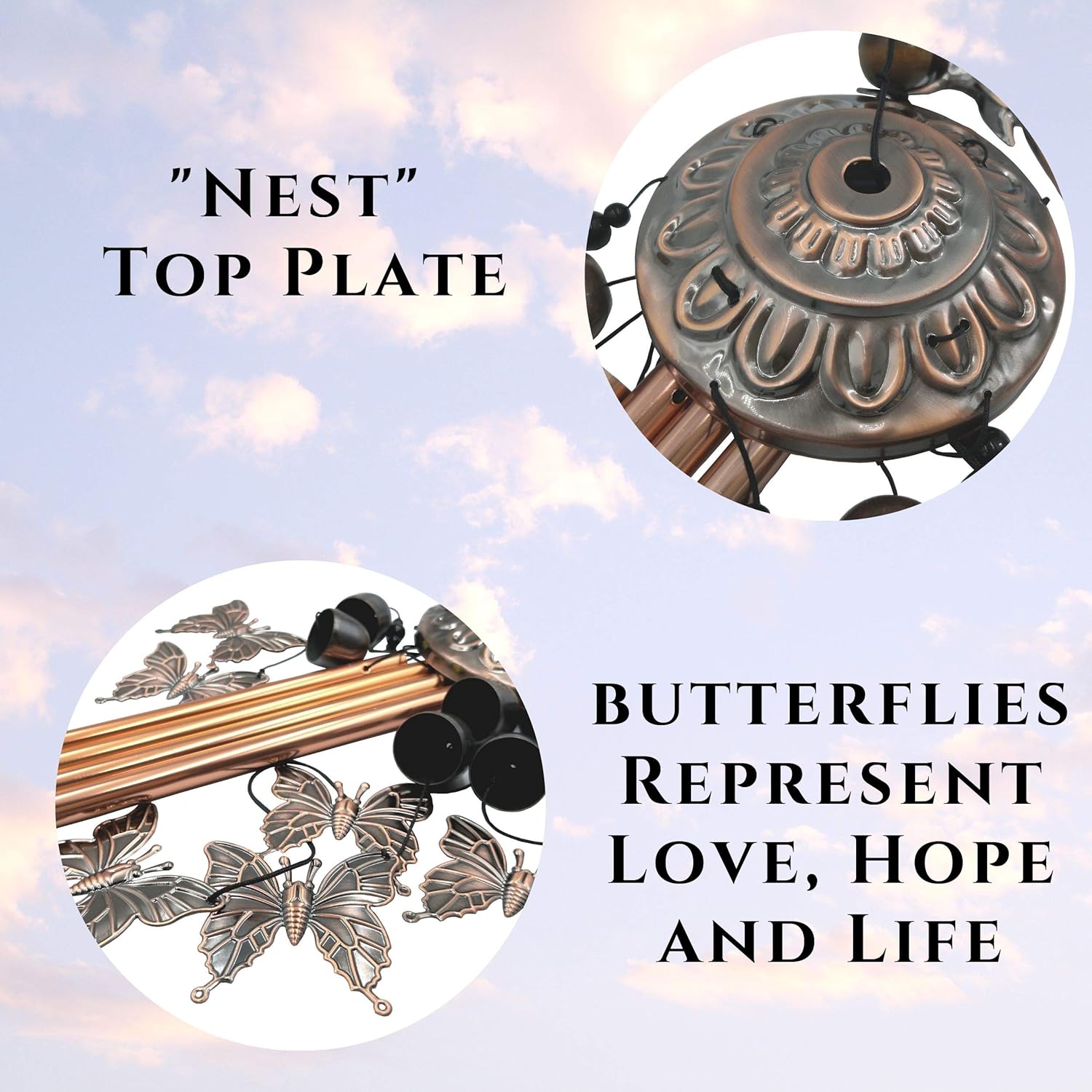 Memorial Wind Chimes For Loss Of Loved One Prime Butterfly Condolence Wind Chimes For Funeral Sorry For Your Loss Gifts Bereavement Sympathy Windchimes In Memory With 3 Exclusive Poems Quote Chimes