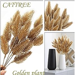 CATTREE Artificial Gold Plants Plastic Fake Grass