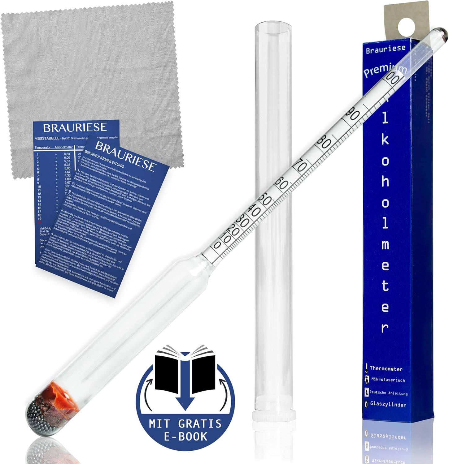 Brauriese Premium Alcohol Meter Set, Alcohol Meter with Elegant Plastic