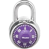 Master Lock 1514D Dial Combination Padlock, 1-7/8 in. Wide with 3/4 in. Long Shackle, Purple Dial