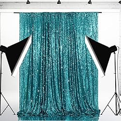 Eternal Beauty Teal Sequin Backdrop, 5x7 Ft Glitter