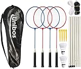 Unibos Badminton Set with Net and Poles Garden 4 Player Outdoor Kit view 2