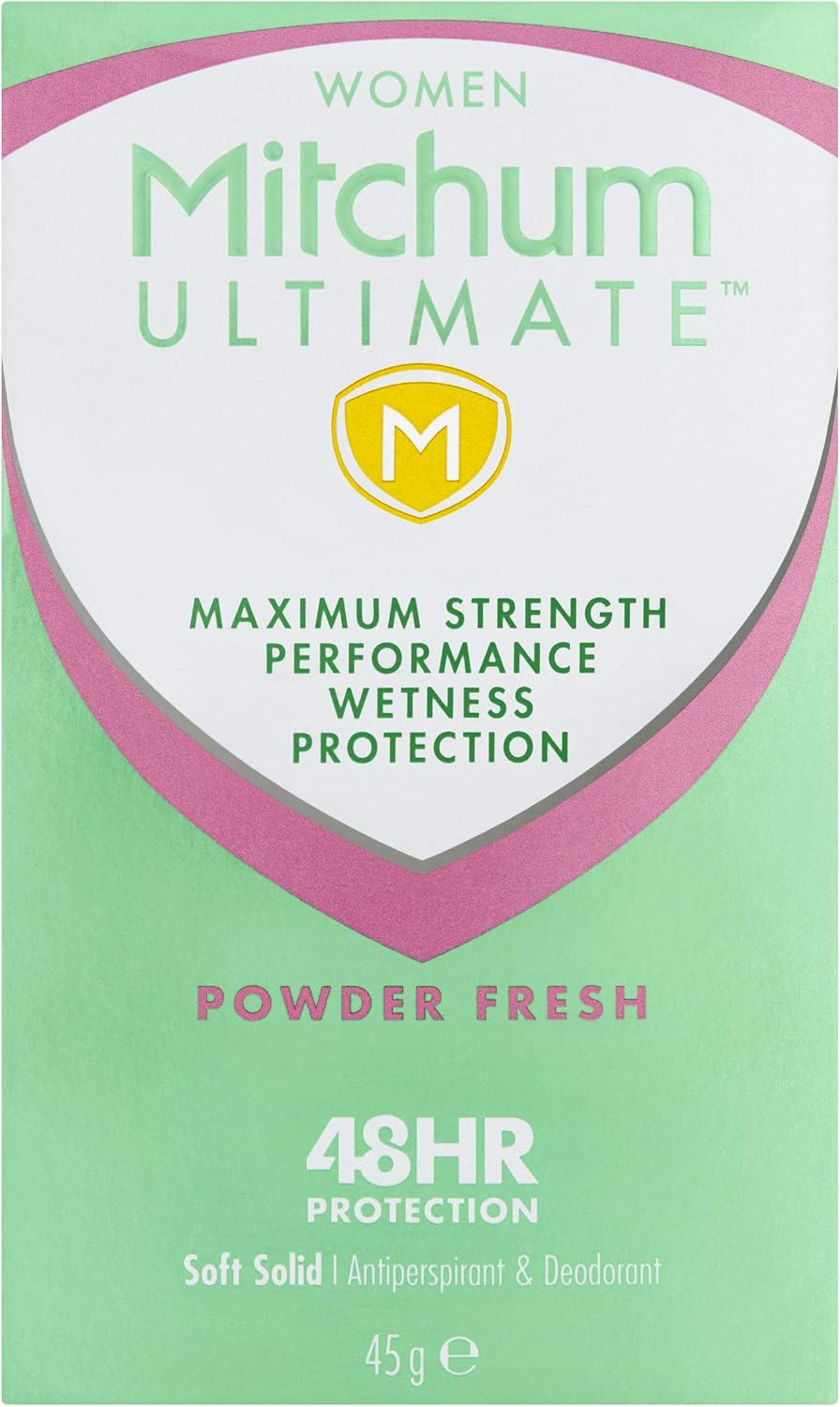 Mitchum Ultimate Women 48 Hr Protection Soft Solid Cream Stick Deodorant and Anti-Perspirant, Powder Fresh, 45 g (Pack of 1)