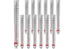Tellegloww 12 Pcs V Shaped, Dual Scale Science Thermometers, Mercury Free Lab Thermometer for Student School Supplies, Classroom Teaching Tools for Kids, Adults