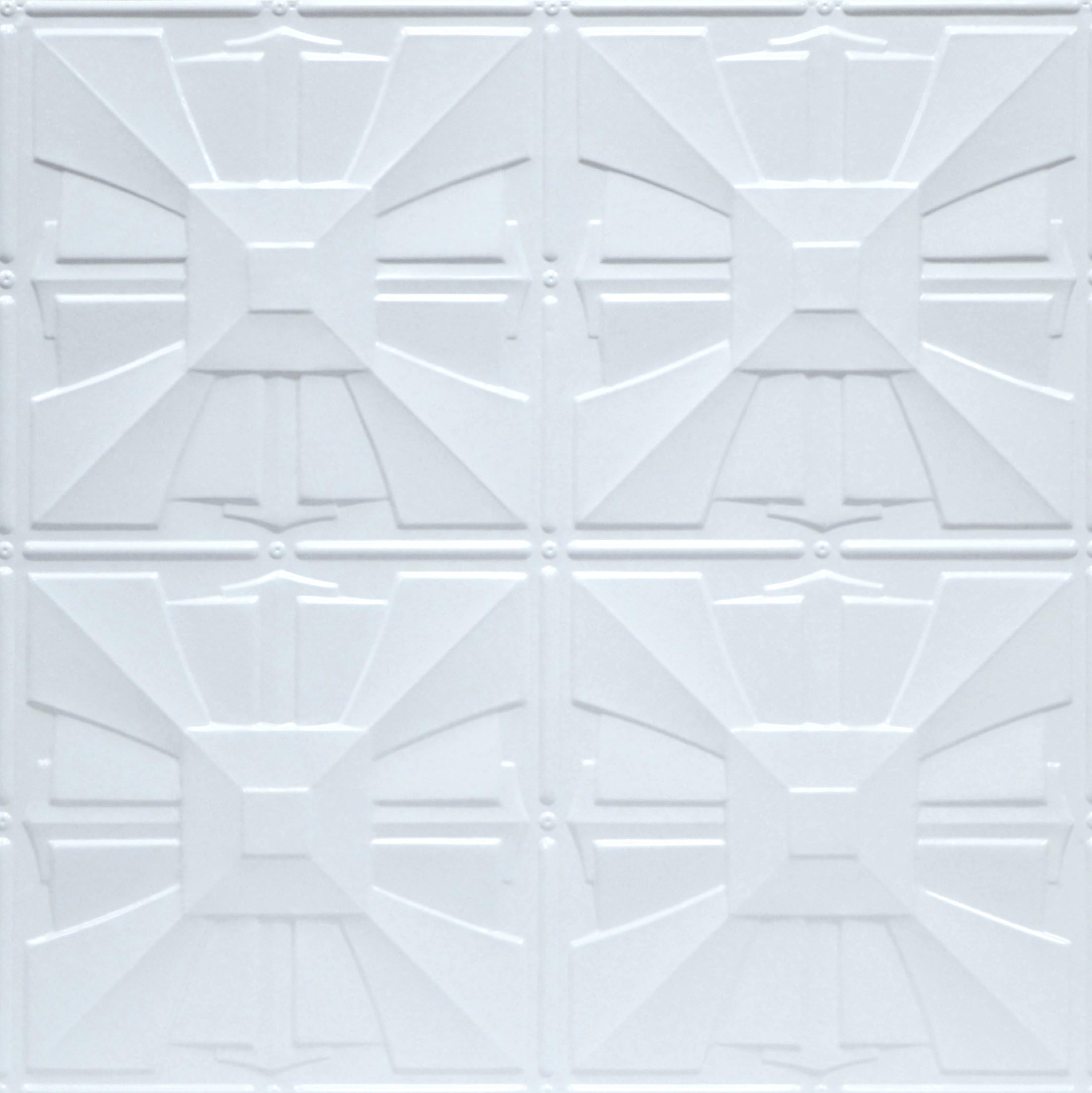 Shanko W314DA Pattern 314 Pressed Metal Wall and Ceiling Tiles, 20 sq. ft, White, 5 Piece