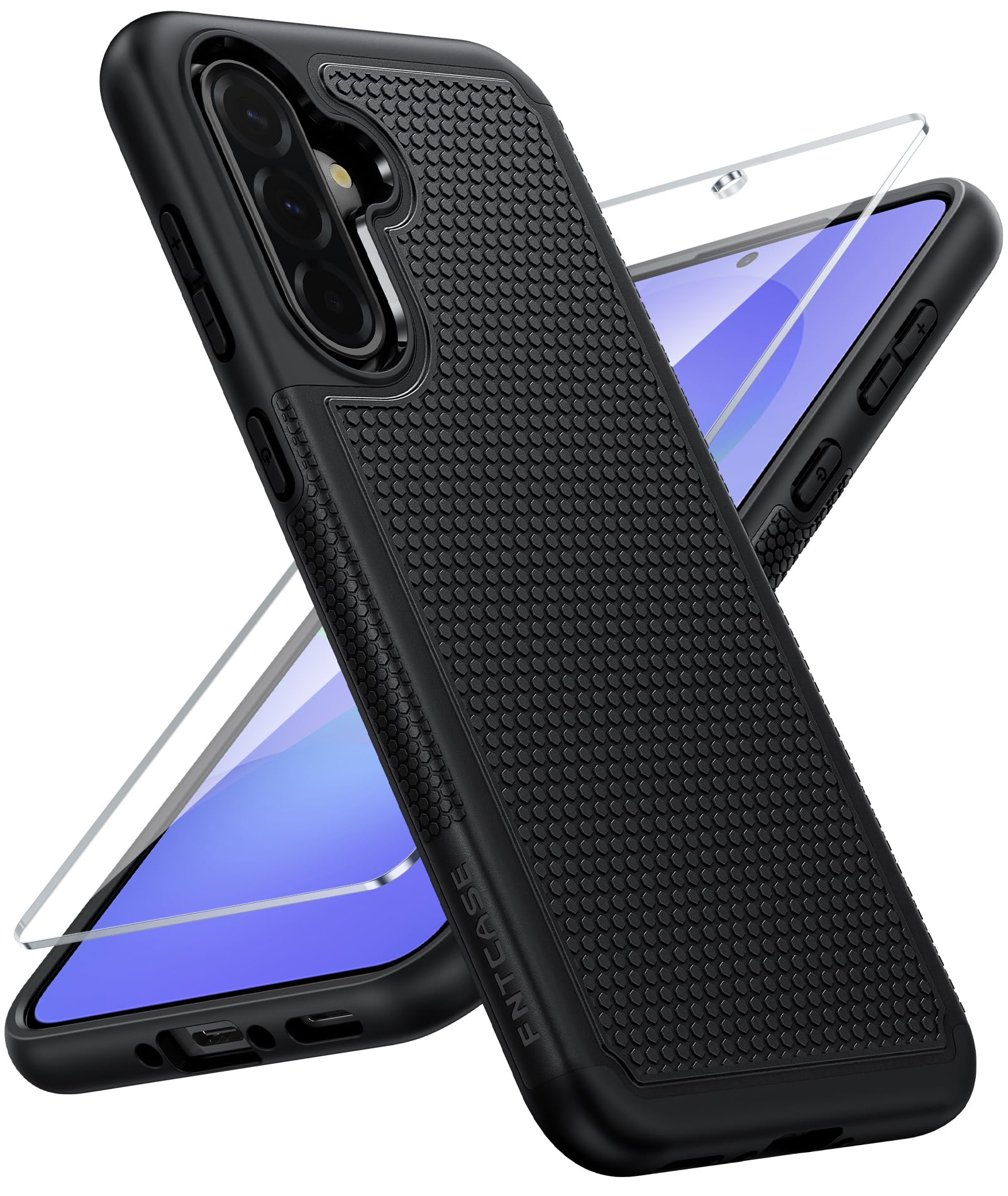 Photo 1 of FNTCASE for Galaxy A36-5G Phone Case: Samsung A36 A56 5G Dual Layer Protective Heavy Duty Cover Shockproof Rugged with Non Slip Textured Back - Military Protection Bumper Tough 6.7 Inch (Black)
