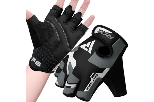 RDX Weight Lifting Gloves Gym Fitness, Anti Slip Padded Palm Grip Protection, Elasticated Breathable, Powerlifting Bodybuildi