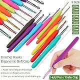 Coopay Crochet Starter Kit for Beginners with Ergonomic Hooks 0.6mm-6mm view 5