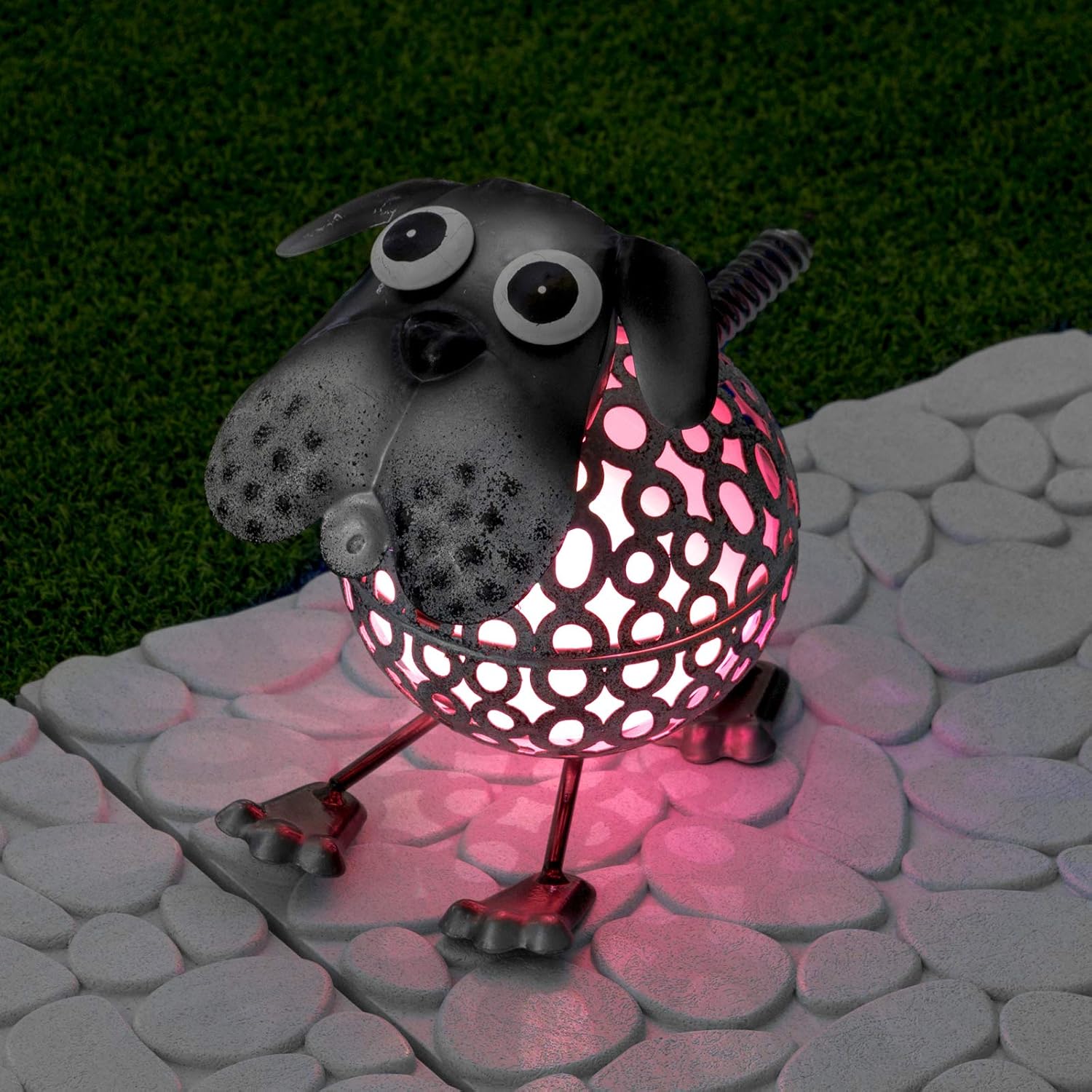 GloBrite Colour Changing LED Garden Metal Scroll Solar Light - Ornament Decoration Patio Light (Dog), Multicolour - Image 4