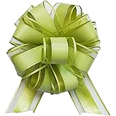 sxvblly 6 PCS Large Pull Bows 6 Inch Bean Green Bows for Gift Wrapping Wedding Basket Christmas Birthday Party Valentine's Day Gift Boxes and Flower Decorations