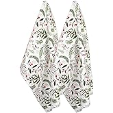 DII Christmas Kitchen Towel Set, Floral Tea Towels for Baking, Cleaning, Entertainment & Cooking, 18x28, Holiday Sprigs, 2 Piece