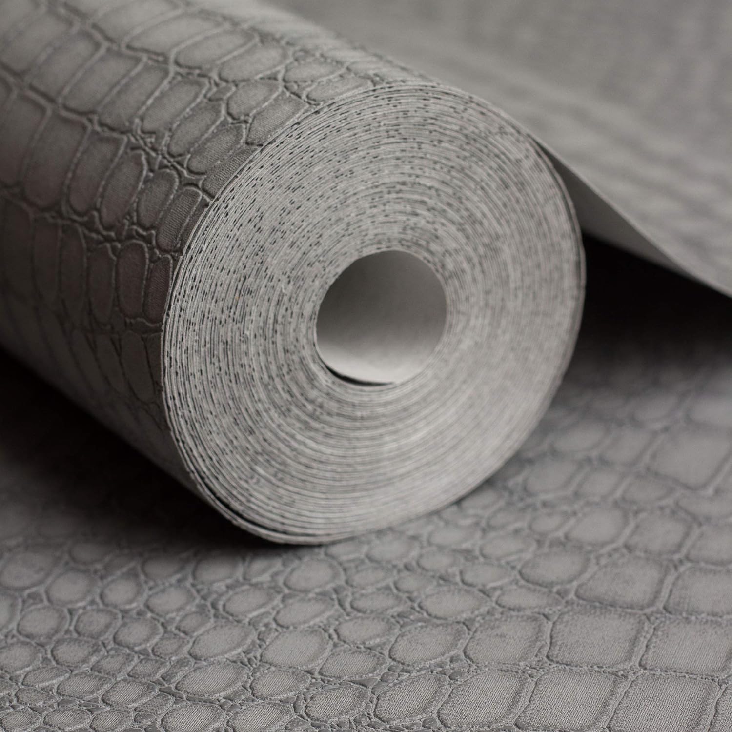 Superfresco Easy Crocodile Skin Effect Grey Wallpaper, Gray, 1000cm length x 52cm width - Image 4