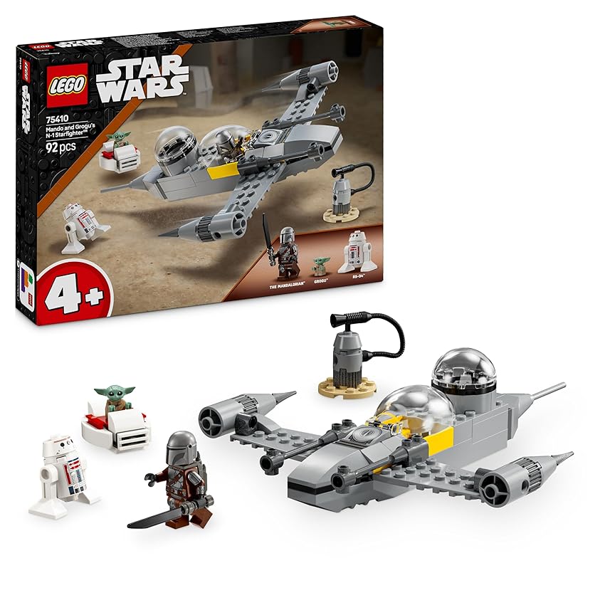 LEGO Star Wars 75410 N-1 Starfighter di Mando e Grogu con i Personaggi del Mandaloriano