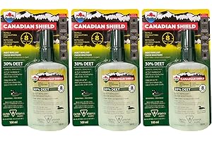 Canadian Shield Mosquito & Insect Repellent | 30% DEET | Liquid Pumps 100ml each | 3 PACK