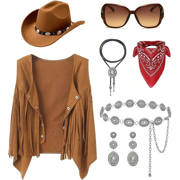 Amazon.com: Tisancy 8 Pcs Western Cowgirl Outfits for Women  display picture 1