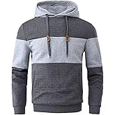 Tyhengta Mens Hoodies with Zipper Pockets Casual Drawstring Hooded Pullover Sweatshirts