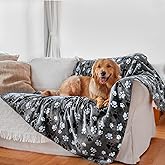 AIWEK Waterproof Pet Blanket Dog Blankets, Pattern Printing Super Soft Warm Fluffy Facecloth Sofa Car Bed Protector, Urine Proof Washable Pet Blanket for Puppy Large Dogs & Cats(Dog paw130cm*153cm)