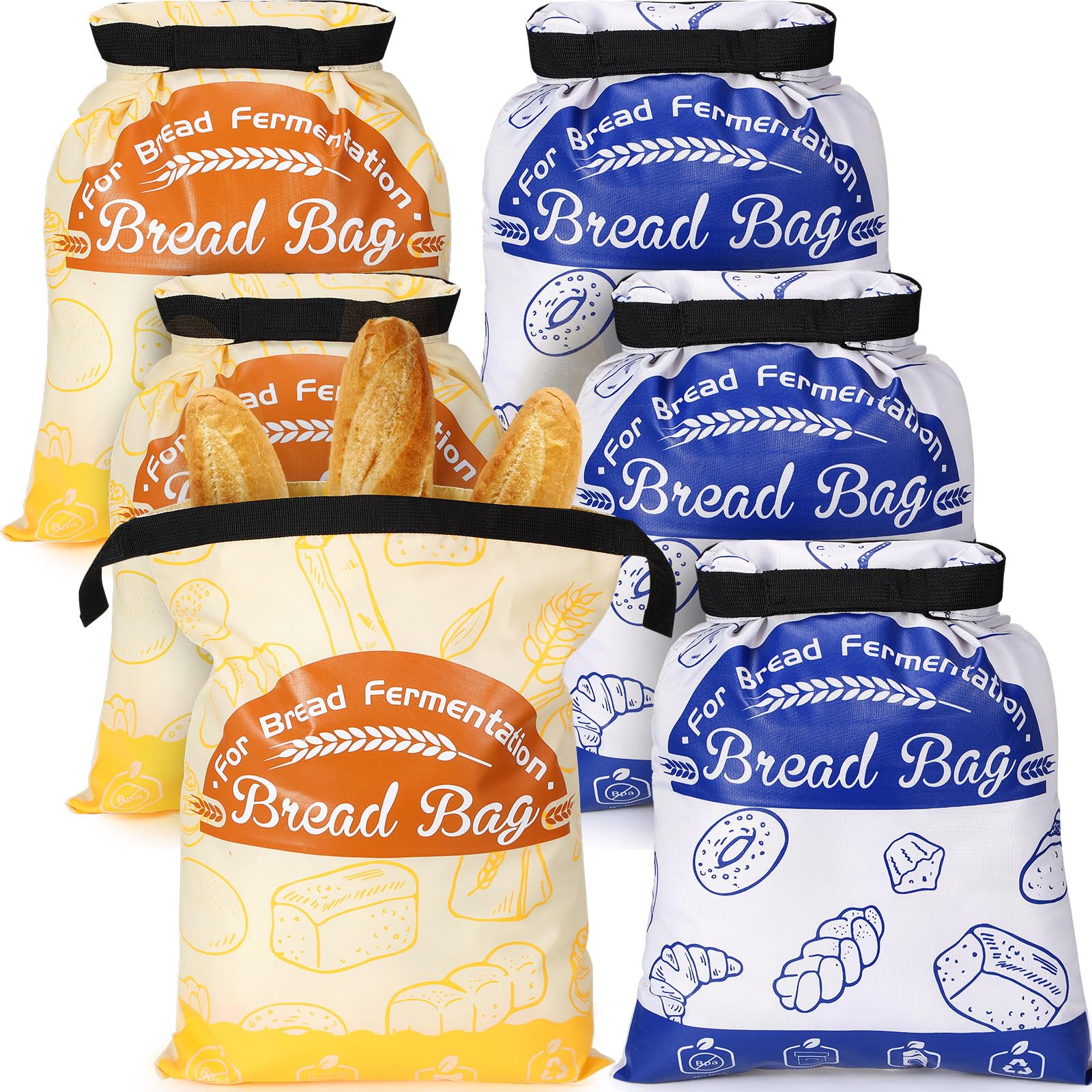 Photo 1 of Maxcheck 6 Pack Double Seal Bread Bags for Homemade Bread Reusable Freezer Storage Bag with Zipper and Hook and Loop Fastener Large Loaf Container for Loaf Sourdough Storage Keep Fresh