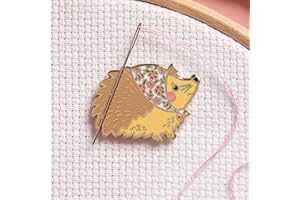 CATERPILLAR CROSS STITCH Needle Minder - Hedgehog for Cross Stitch, Sewing, Embroidery and Needlework Accessories, Enamel and Magnetic