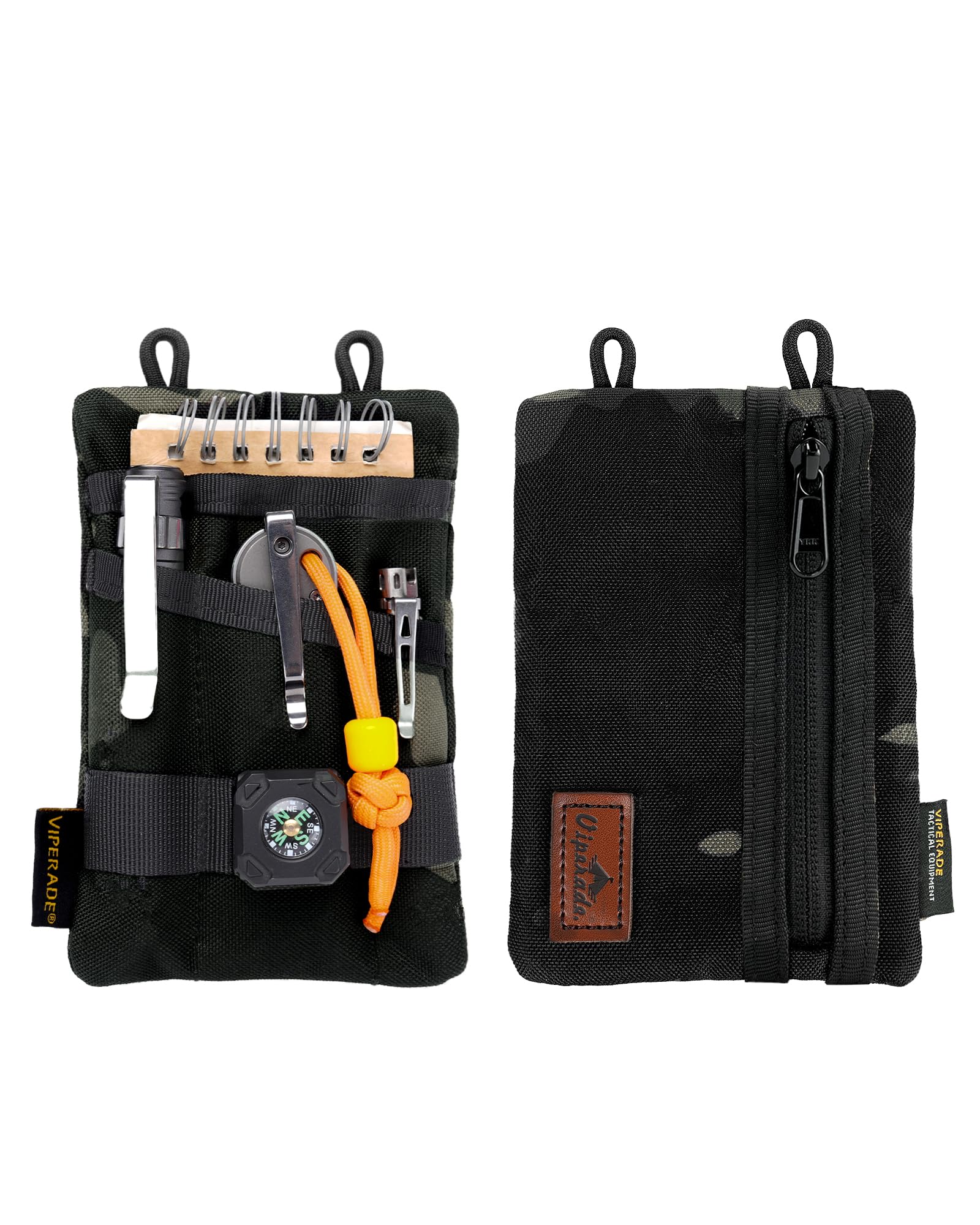 VIPERADE VE1 EDC Tool Pocket Organizer, Small EDC Pouch with 5 Pockets, Small Multitool Organizer Pouch Nylon Tool Sheath for Flashlight Multitools Pen Notebook