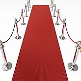 HOMBYS 450GSM Extra Thick Red Carpet Runner for Party & Events 2.6x30ft, Red Aisle Runner for Wedding Ceremony, Hollywood Oscars Runner Rug, Non-Slip 550 GSM Rubber Backing, No Tape Needed(2.6x30 ft)