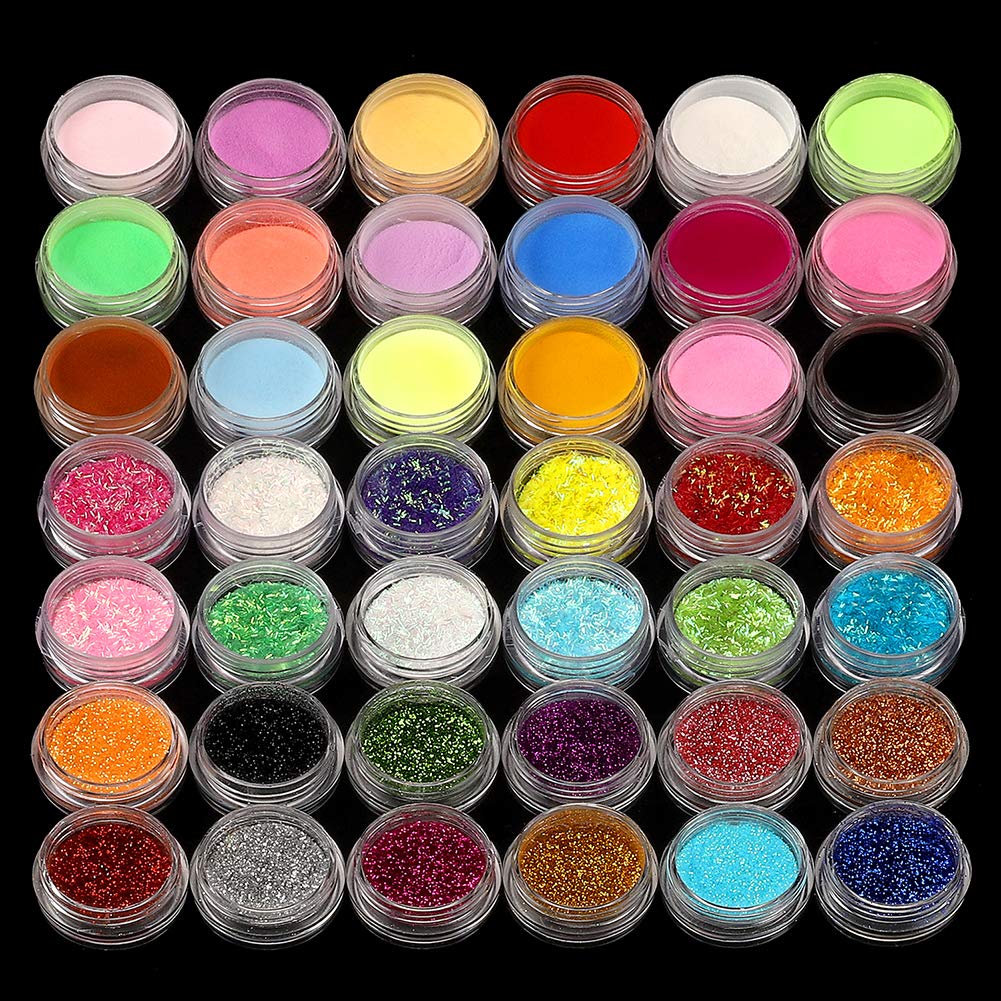 Acrylic Nail kit, with Nail Flowers Monomer and Basic Nail Art Tools Shinny Glitter Acrylic Powder liquid Kit Gift Box Set: Beauty