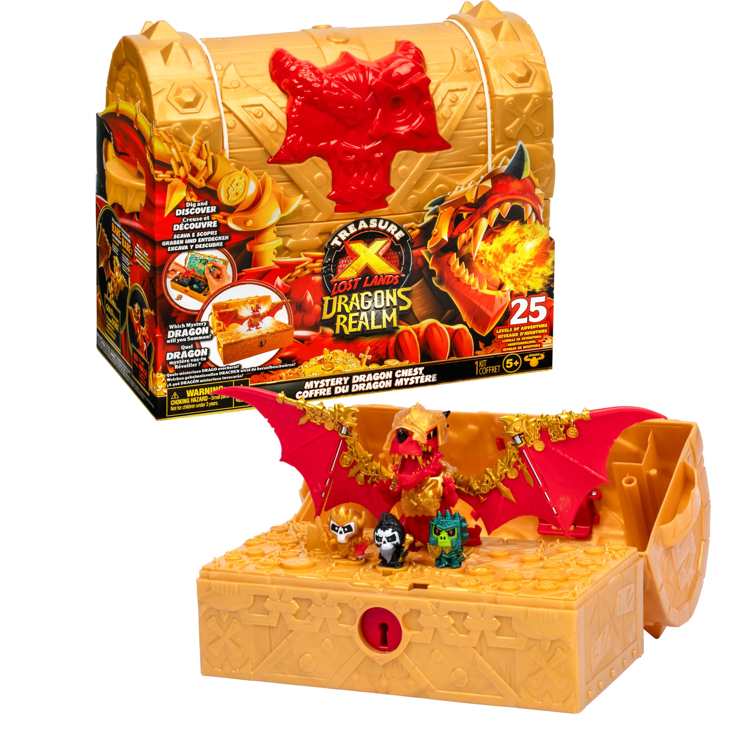 Treasure X Lost Lands Dragon's Realm Mystery Treasure Chest, Unlock the chest to reveal 25 + surprises hidden within!